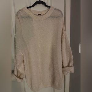 Cream Free People Tunic Sweater